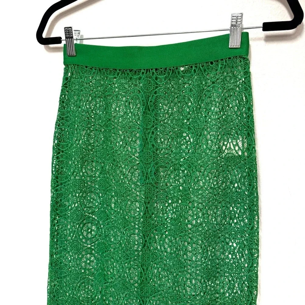 NWOT Ronny Kobo Otto Eyelet Lace Midi Skirt - Lace Scalloped Sheer Cocktail - Picture 5 of 10